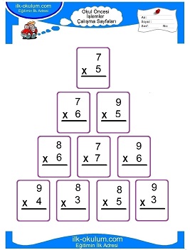 Çocuklar İçin toplam işlemi yaprak testleri 